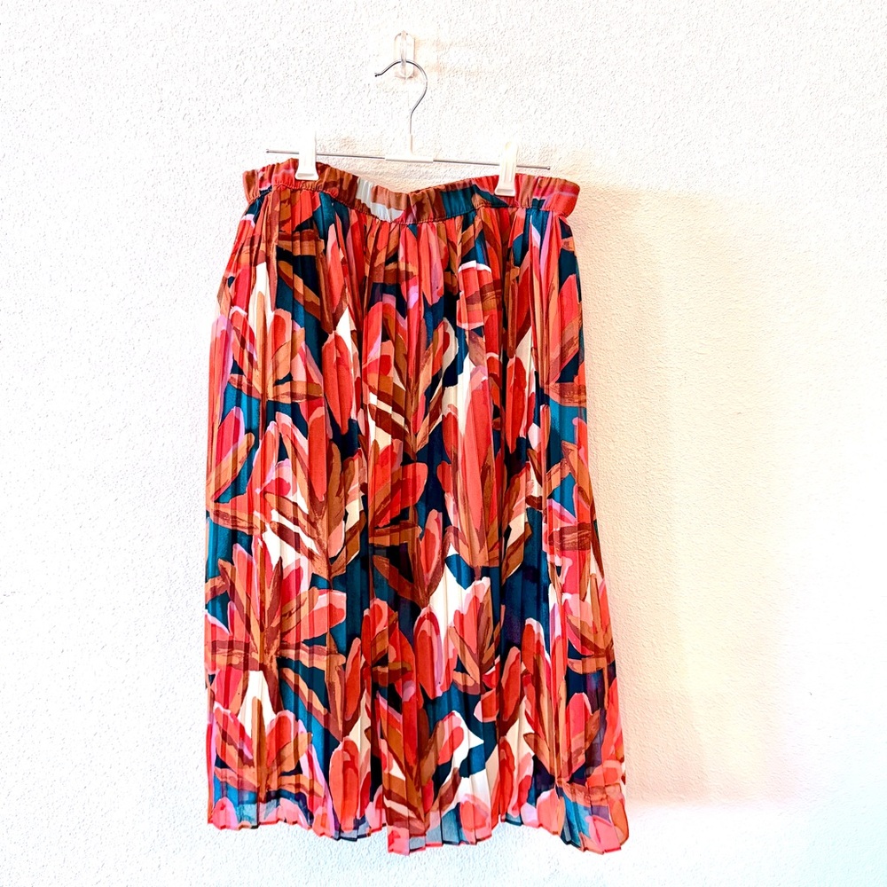 "Who What Wear" Red and Orange Multi Color A-Line Skirt - Picture 2 of 5